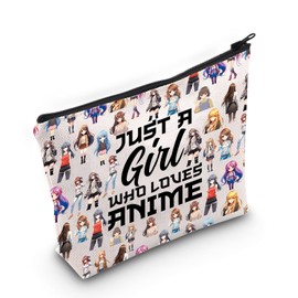 LEVLO - Bolsa de maquillaje para amantes del anime, regalo para amantes del anime, bolsa de maquillaje de anime, para mujeres, bolsa de maquillaje de anime de dibujos animados, Love Animes - Bolsa