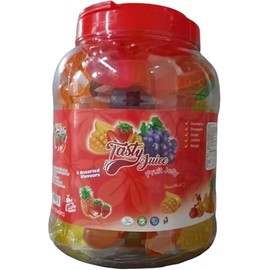 Tasty Juice Halal Vortex Jelly Pops Jelly Fruits TikTok Jelly Fruity Pops 32G x 55 Pcs Kids Birthday Parties Celebration 5 Assorted Flavours Strawberry, Grapes, Mango, Litchee, Pineapple