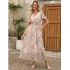 ANRABESS Womens Summer Floral Maxi Dress Casual V Neck Short