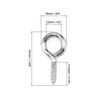 QWORK 60-Pack Steel Eye Screws Hooks for Wood- 1.57" Total