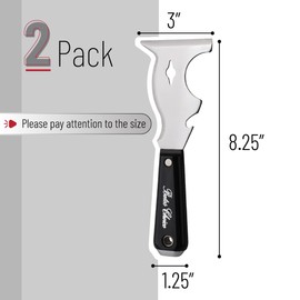 Bates- Paint Scraper, 10 in 1, 2 pcs, Metal Hammer End, Paint Scrapers for Wood, Painters Tool, Painters Knife, Paint Scraper for Painting, Putty Knife, Metal Scraper, Spackle Knife, Putty Scraper