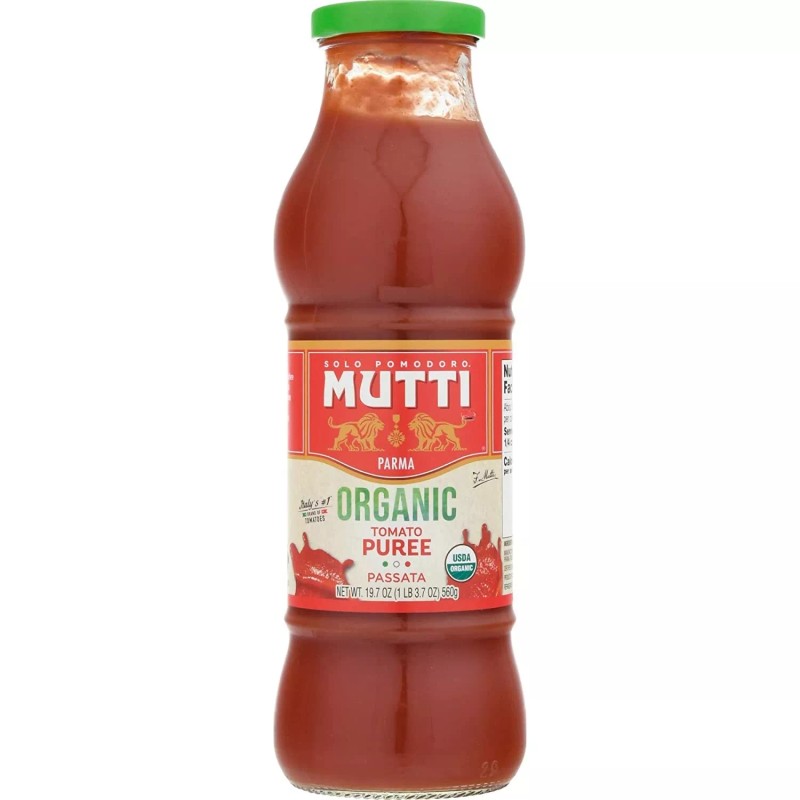 Mutti Organic Tomato Puree (Passata), 19.7 oz. Pack of 6