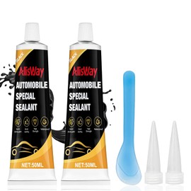 AllisWay 2 Stück Karosseriekleber Schwarz, Scheibenkleber Auto, Karosseriedichtmasse, Karosseriekleber, Wasserdicht und Hochtemperaturbeständig, Wird für die Automobilversiegelung Verwendet, 100ml