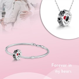 APOTIE Sterling Silver Cremation Urn Bead Charm for Bracelet Holds Ashes Keepsake Pendant Memorial Jewelry Gifts for Women Loss Loved One, Silver, No Gemstone