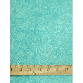 DuroLast™ Vintage Western Floral Pu Leather Fabric by The Yard DIY Upholstery Accessories Fashion (Classic White)