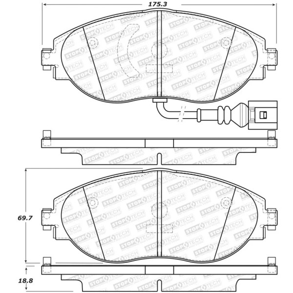 StopTech Sport for 2012-17 Volkswagen CC Front Brake Pads