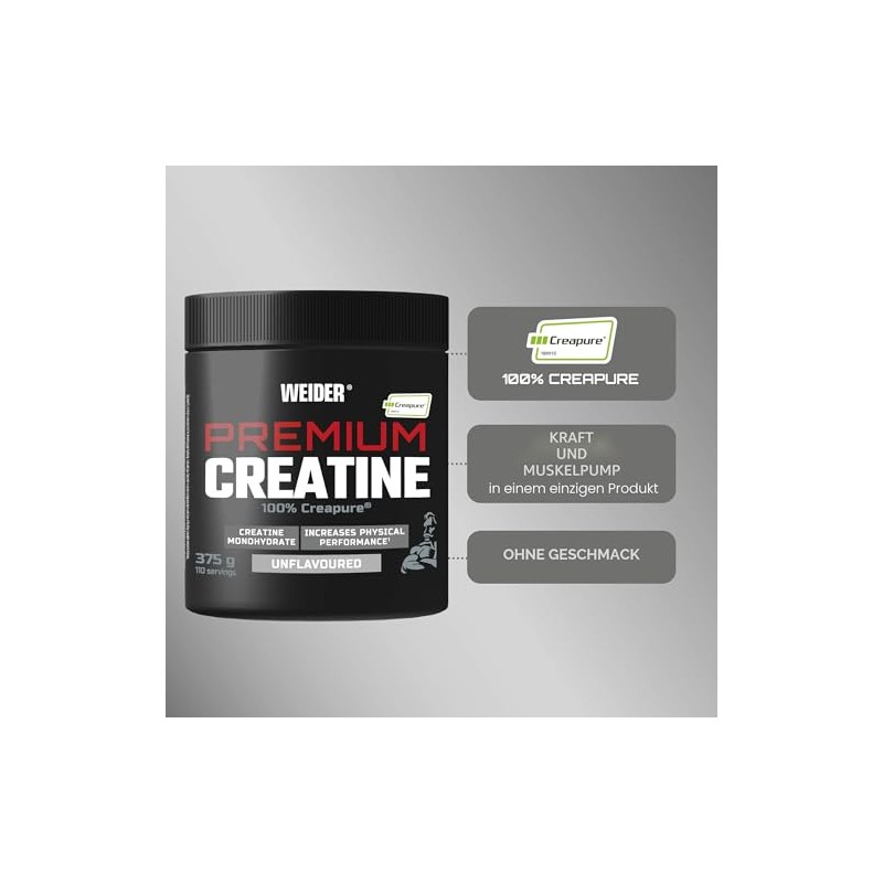 Weider Premium Creatine, Unflavoured, 375 g