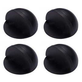 TopHomer 4Pcs Oval Door Stop, Stainless Steel Floor Door Stopper, Half Moon Floor Door Stopper, Can Cushion Wall Door from Damaged, Black