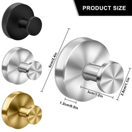 MGahyi Suction Cup Hooks for Shower, Bathroom, Hanging Towels, Robe, Mounting on Glass Shower Doors, Tile, Mirrors(Silver, 2 Pack)