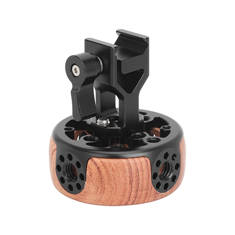 Round Side Camera Handle Handgrip Wooden Quick Release NATO Rail