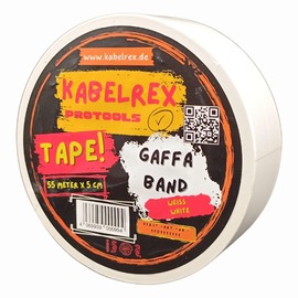 KABELREX Gaffer Tape White 5 cm x 55 m Extra Strong & Residue-Free - 10% More Length than Standard - Matte, Waterproof Cloth Tape Like Duct Tape for Stage, Household & DIY