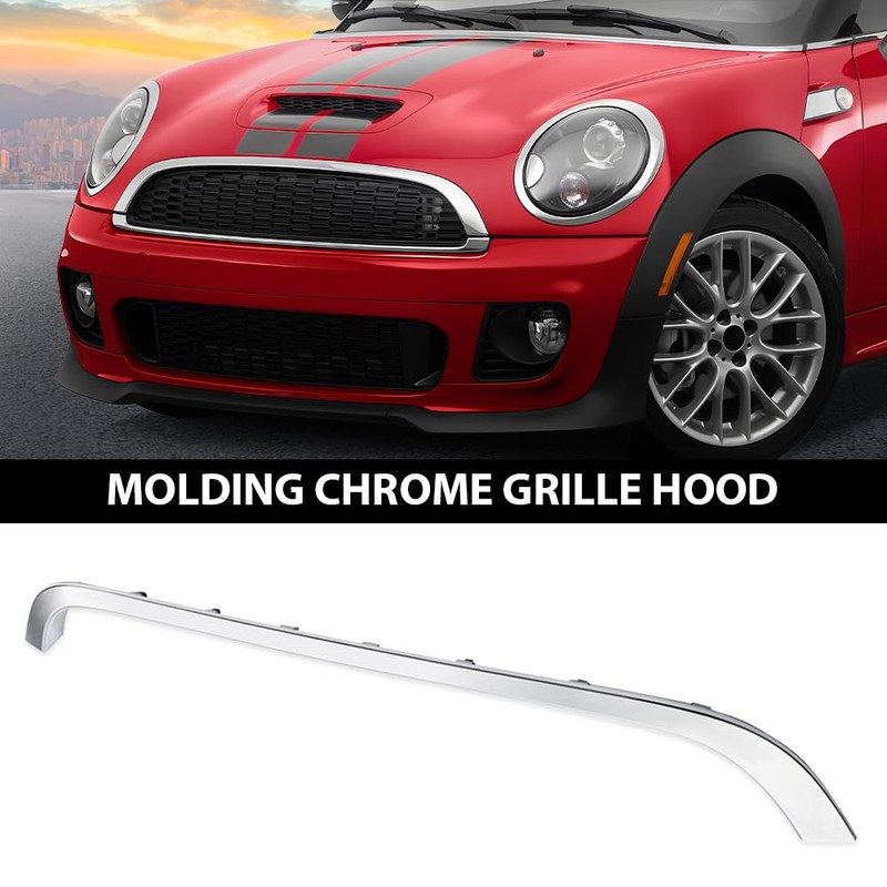 G-PLUS Chrome Grille Hood Molding Trim Compatible with Mini Cooper