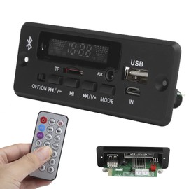 EBTOOLS Placa de Decodificación de Audio, Placa Decodificadora de MP3 Bluetooth USB/SD/Bluetooth/FM/AUX Módulo de Decodificación WAV Universal con Llamada Bluetooth(Negro)