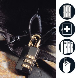 Master Lock 647EURD Combination Padlock with Zinc Body, Black, 7,4 x 3 x 1,2 cm