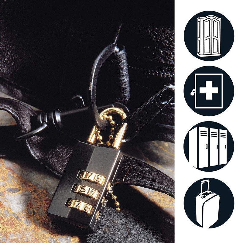 Master Lock 647EURD Combination Padlock with Zinc Body, Black, 7,4