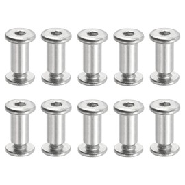 PATIKIL Hex Chicago Screws, 20 Set Binding Screw Posts M6 x 15 mm Connecting Hex Drive Socket Cap Bolt Nuts for Scrapbook Leather Belt Album Photo Furniture Repair, Silver