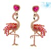 TOVINANNA Long Flamingo Earrings Crystal Stylish Casual Jewelry for Parties