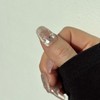 Heart Glitter Nail Tips Ussu Silver Glass Bead Magnet, Paddy
