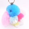 jtkdxqs Soft Cute Bunny Keychain Artificial Rainbow Rabbit Fur Plush