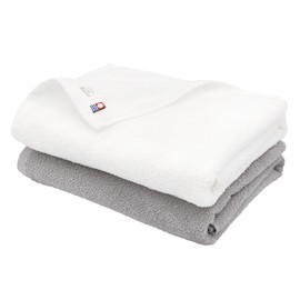 Imabari Towel, Certified Bath Towel, Hiorie, Quick Drying, Simple Towel, Set of 2, Assorted, 2 Colors, 01, Made in Japan, Water Absorbent, Quick Drying, Thin, 100% Cotton, Approx. 23.6 x 43.3 inches