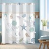 Yanutan No Hook Shower Curtain,Ocean Theme Double-Layered Shower Curtain with