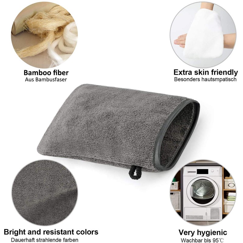 PHOGARY Pack of 10 Face Cloths Wash Mitt Flannel Removal