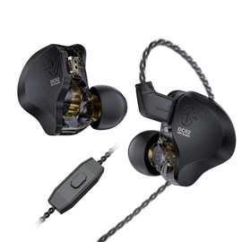 keephifi CCZ SOLO DC02 Wired Earphones,Dual Magnetic Circuit DD in ear IEM Earphones,Premium Frosted Metal Cover,PU+PET Composite Diaphragm DJ 3.5 mm Headphones for PC Gaming,Musicians,Sport