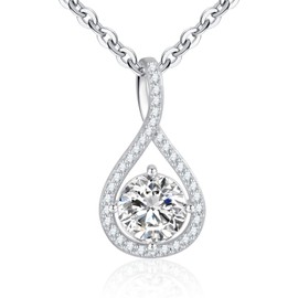 Halskette Damen Silber 925 Anhänger Unendlichkeitszeichen, Frauen Teardrop Schmuck Birnenform Silberkette, Muttertag Valentinstag Geburtstagsgeschenk Weihnachtsgeschenke für Mutter Freundin