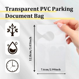 HEVLE 2PCS Clear Parking Permit Holder, Handicap Placard Holder, Rear View Mirror Disability Permit Hanger, Car Vertical Parking Lot Pass Suitable for Car Passes, Stickers, Permits (2PCS)