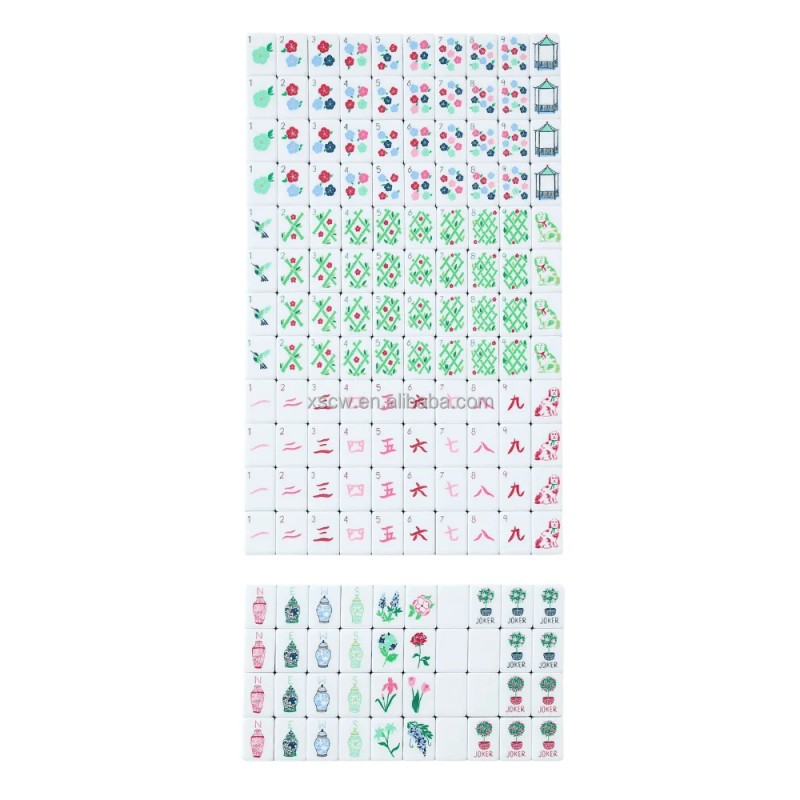 Eco-Friendly Durable Luxury 4-layer Acrylic Mahjong Tiles Engraving 160-piece American