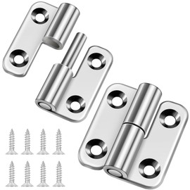 Pack of 2 Removable Hinges 1.5 Inch, Bolatus Hinges Small Stainless Steel 304 Door Hinge Removable Door Hinges Foldable for Right-Handed Users