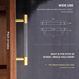 TRUSTMI 10 Packs Cabinet Pulls 5 Inch Hole Center Drawer Pulls Knurled Diamond Pattern Bathroom Hardware Kitchen Bar Cupboard Furniture Vanity Handles, Pewter Grey and Gold