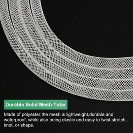 M METERXITY Mesh Tube Ribbon 25 Yards, 6mm Elastic Fabric Ribbons Mesh Tubing for Crafts/Gift Wrapping/Flower Bouquets/Wedding/Birthday/Holiday/Wreaths Christmas/Decoration[Natural White]