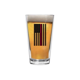 Rogue River Tactical Thin Red Line Beer Glass Drinking Cup Pint 16oz Pub Gift For Firefighter Fire Department Firemen