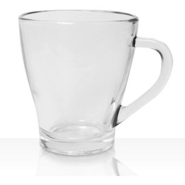 Vikko 9 Ounce Glass Coffee Mugs | Thick and Durable – For Coffee, Tea, Cider, etc. – Great for Layered Drinks – Microwave and Dishwasher Safe – Set of 6 Clear Glass Mugs – 3.4” Diameter x 3.8” Tall