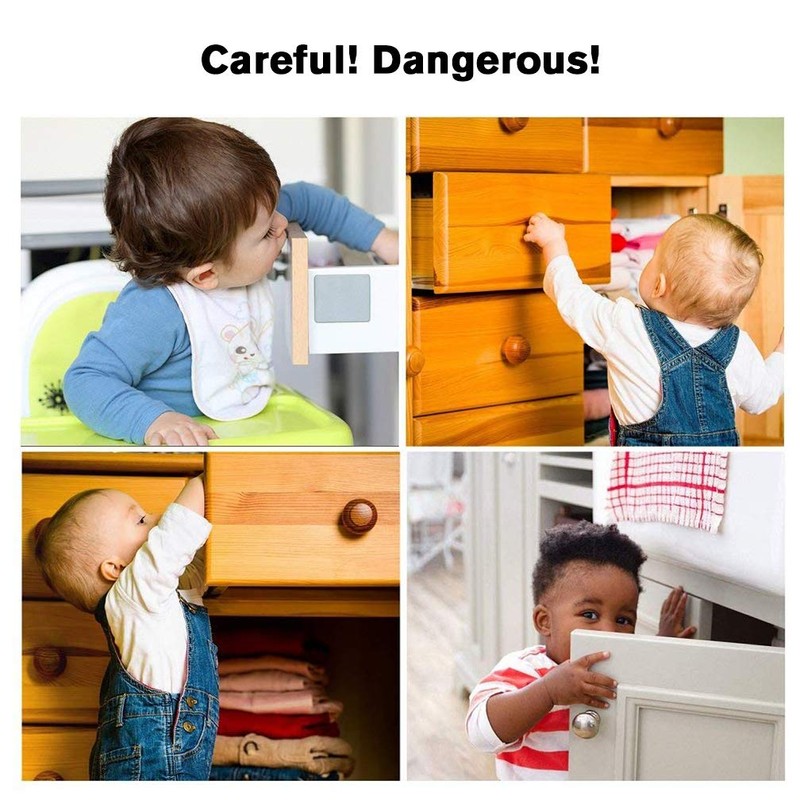 8 Pack Brown Child Safety Cabinet Locks - Viaky Adjustable