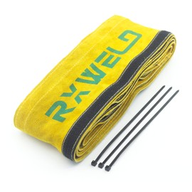 RX WELDTIG Welding Torch Cable Cover - Flame Resistant Leather Kevlar Stitched 137"x 3.9" (11.5 Feet Length))