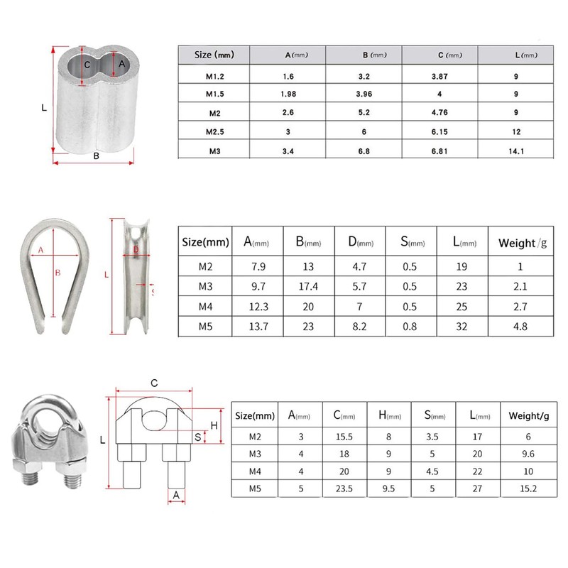 1/8 Inch Stainless Steel Wire Rope Cable Kit,100 ft Length