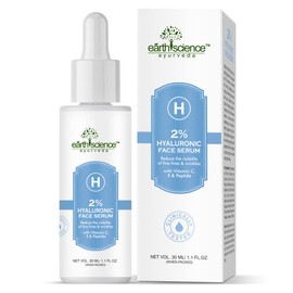 Earth Science Ayurveda Hyaluronic Acid Face Serum for hydrated skin | For All Skin Types | For Men & Women | Vegan & Cruelty-free | 30ml