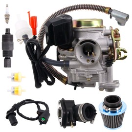 139QMB Carburetor for GY6 50CC 49CC 4 Stroke Scooter Taotao Engine 18mm carb+ Intake Manifold Air Filter - 50cc Carb 50 cc Scooter Carburetor 49cc Moped Parts 50CC