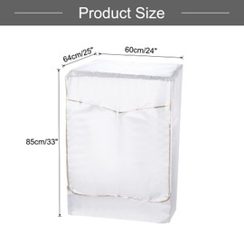 sourcing map Washer Dustproof Cover Washing Machine Cover, Waterproof Cover Silver 24Wx25Dx33H Inch (XL Size) for Front Load Washer