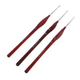 DIIOOMIEEU 3 Pieces Miniature Paint Brushes Professional Wolf Hair Fine Detailing 0~000