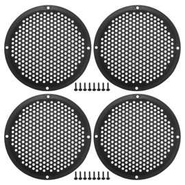 X AUTOHAUX 5" Car Speaker Grills Cover Mesh with Screws ABS Black - 4 Pcs