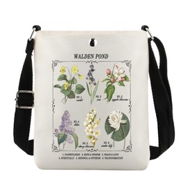 Literary Floral Chart Gift Herbology Wild Flowers Gift Botanical Language Of Flowers Crossbody Bag (Floral Chart cb CA)