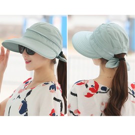 XINCHIA Women Sun Visor Hat Wide Brim Summer UV Protection Cap Golf Visor Hat Beach Visors Cap for Women Removable Topless Foldable Summer Travel Hats Packable Ladies Bucket with Bowknot Grey