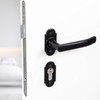 GedoTec Door Handle Wrought Iron Door Fitting Antique Black Door