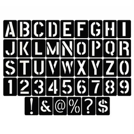 CHENLONB Set of 42 Reusable Washable Stencils Alphabet Number Templates DIY Painting Tools Signs Wall Door Decor Drawing Templates