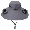Solar Fan Wide Brim Hat for Outdoor Cooling – USB