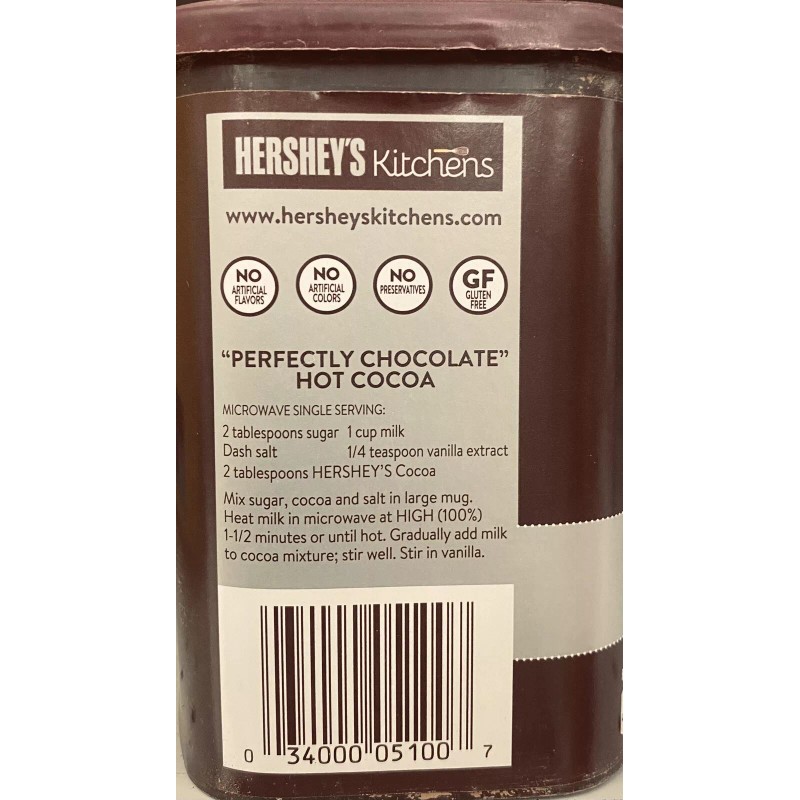 Hershey's Cocoa 100% CACAO Natural Unsweetened Powder 16 oz tub