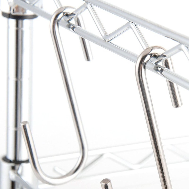 RuiLing Chrome Finish Steel S hook Cookware Universal Pot Rack